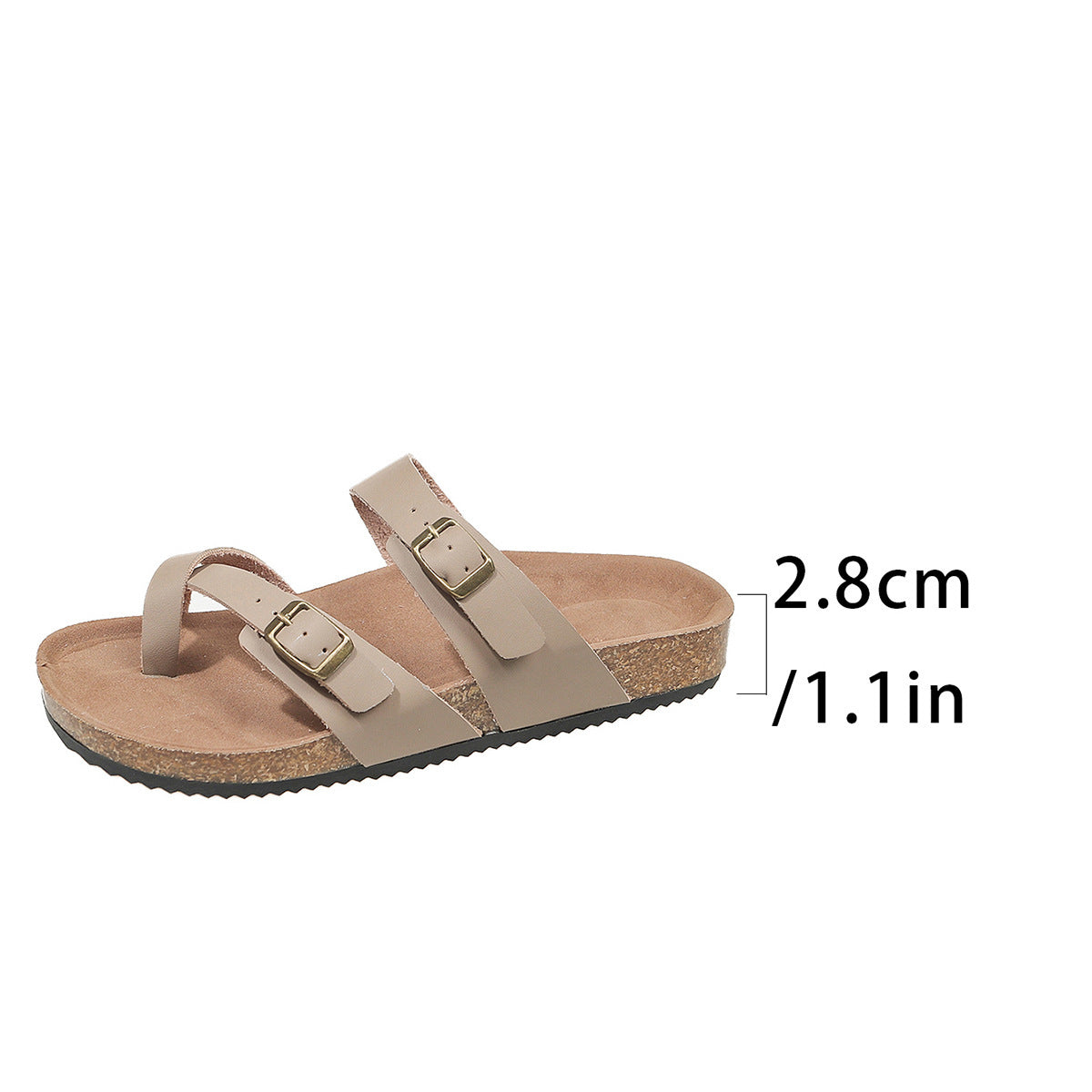 Double Row Buckle Open Toe Outdoor Sandals